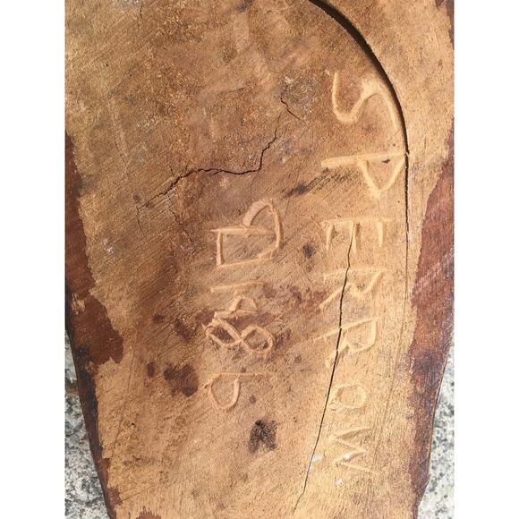 Vintage 1986 Wood Carving Mans Head with Mustache and Beard 16.5″x5 3/4″x3″ - Picture 4 of 6